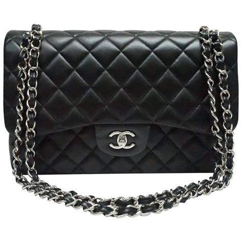 chanel double flap black lambskin silver hardware|chanel handbags flap.